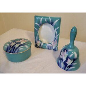 Vintage SEARS Canada Floral Porcelain Bell Frame Box Made In Japan